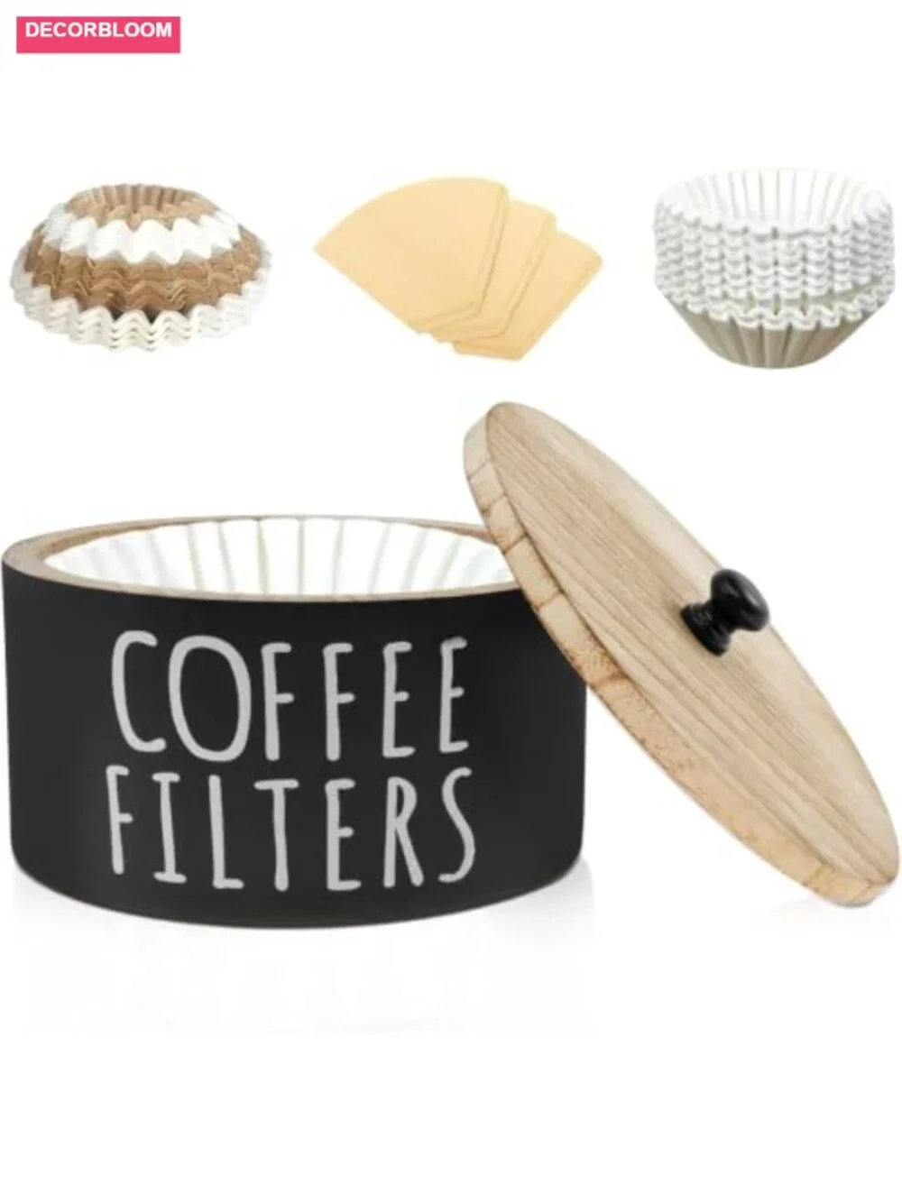 Multipurpose Wood Coffee Filter Holder with Lid